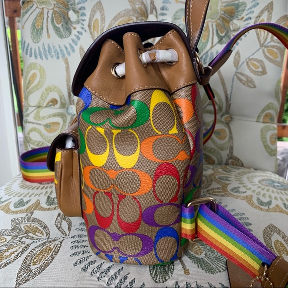 NWT Coach Pennie Small Rainbow Backpack Bag - Picture 3 of 6